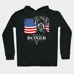 Proud Boxer Dog Dad American Flag patriotic dog Hoodie